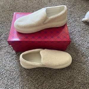 Tory Burch Women's Ladybug Raffia & Leather Slip On Sneakers, 9.5